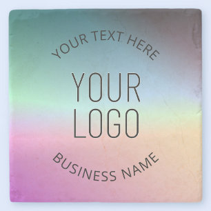 Upload Logo Colourful Changing Gradient Colours Stone Coaster