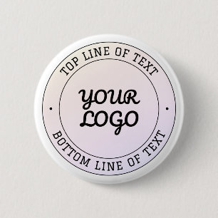 Upload Logo & Custom Text Peach Pink & Purple 6 Cm Round Badge