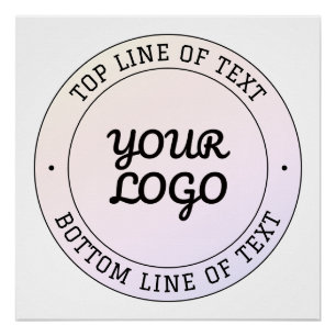 Upload Logo & Custom Text Peach Pink & Purple Poster