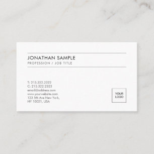 Upload Logo Elegant Modern Simple Professional Business Card