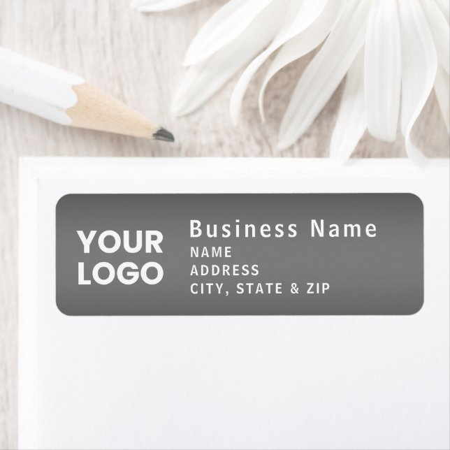Upload Logo | Modern Gradient Grey Return Address (Insitu)