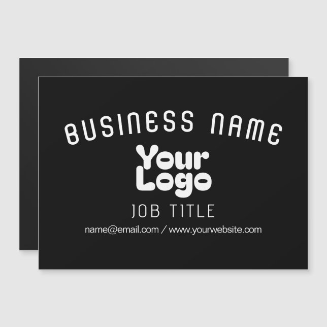 Upload Logo Retro-Modern Black & White (editable) (Front/Back)