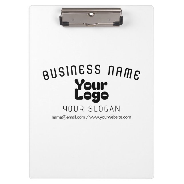 Upload Logo Retro-Modern White & Black (editable) Clipboard (Front)