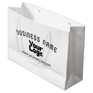 Upload Logo Retro-Modern White & Black (editable) Large Gift Bag