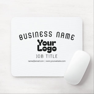 Upload Logo Retro-Modern White & Black (editable) Mouse Mat