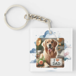 Upload Personalised Pet Photo Gift for Dog Dad Key Ring