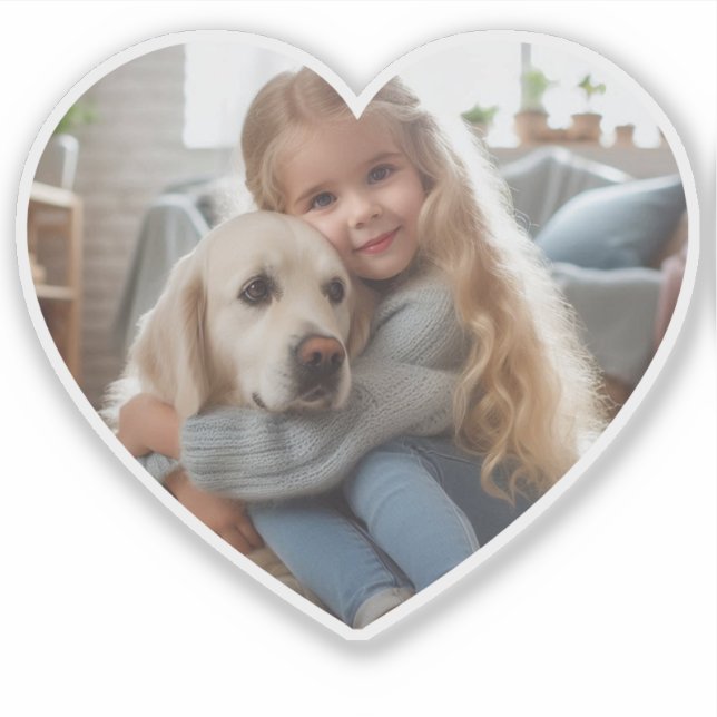 Upload Personalised Photo Gift Child Dog Pet Heart (Front)
