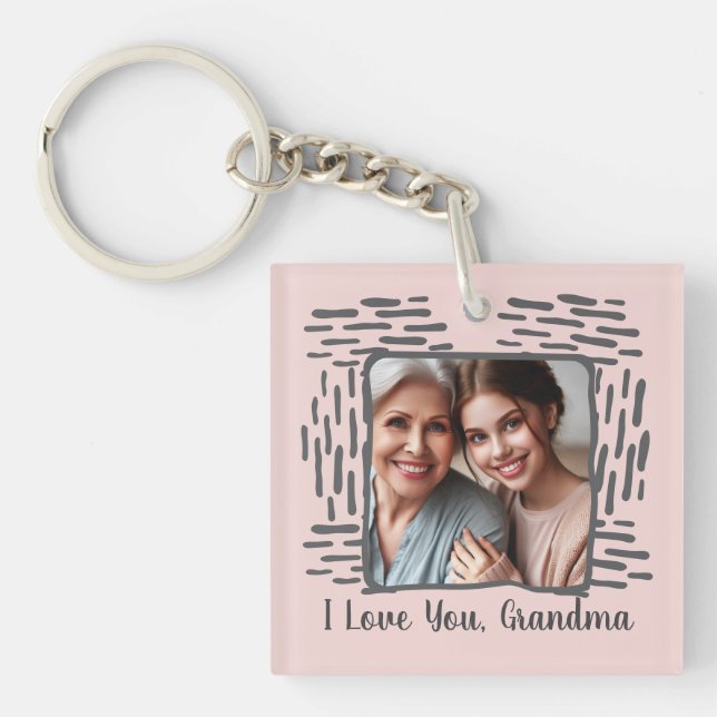 Upload Personalised Photo Gift for Grandma Key Ring (Front)