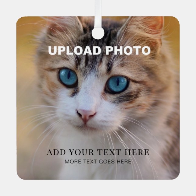 Upload Pet Dog Photo Double Sided Print Square Metal Tree Decoration (Front)