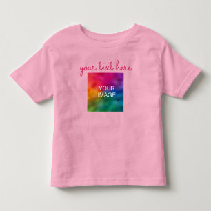 Upload Photo Add Text Pink Baby Double Sided Print Toddler T-Shirt