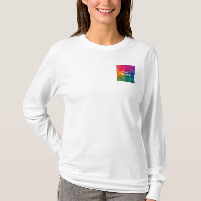 Upload Photo Double Sided Womens Long Sleeve Trend T-Shirt (Front)