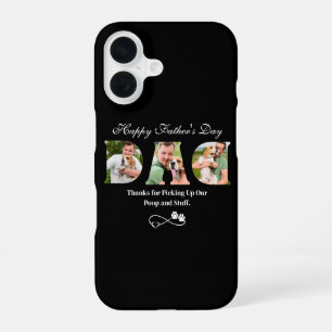 Upload Photo Happy Father's Day Funny Dog Owner iPhone 16 Case