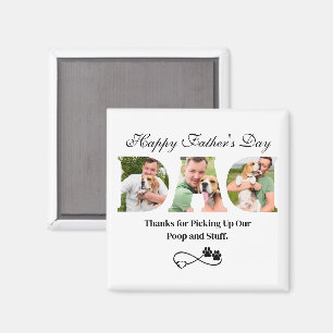 Upload Photo Happy Father's Day Funny Dog Owner  Magnet