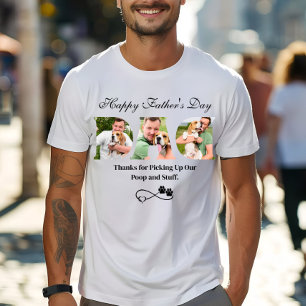 Upload Photo Happy Father's Day Funny Dog Owner  T-Shirt