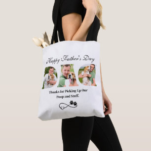 Upload Photo Happy Father's Day Funny Dog Owner  Tote Bag
