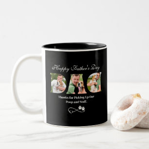 Upload Photo Happy Father's Day Funny Dog Owner Two-Tone Coffee Mug