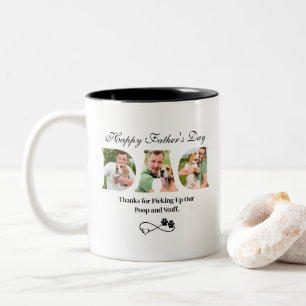 Upload Photo Happy Father's Day Funny Dog Owner Two-Tone Coffee Mug
