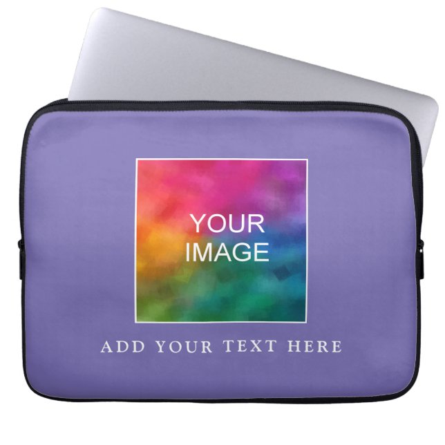 Upload Photo Image Elegant Periwinkle Purple Laptop Sleeve (Front)