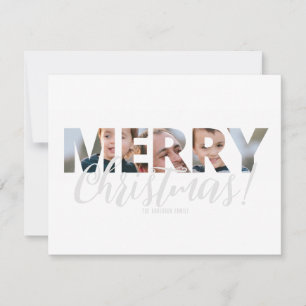Upload Photo in Text Christmas Holiday Card