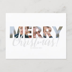 Upload Photo in Text Christmas Holiday Postcard