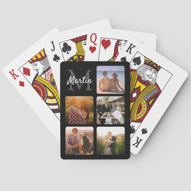 Upload photo monogrammed  playing cards (Back)