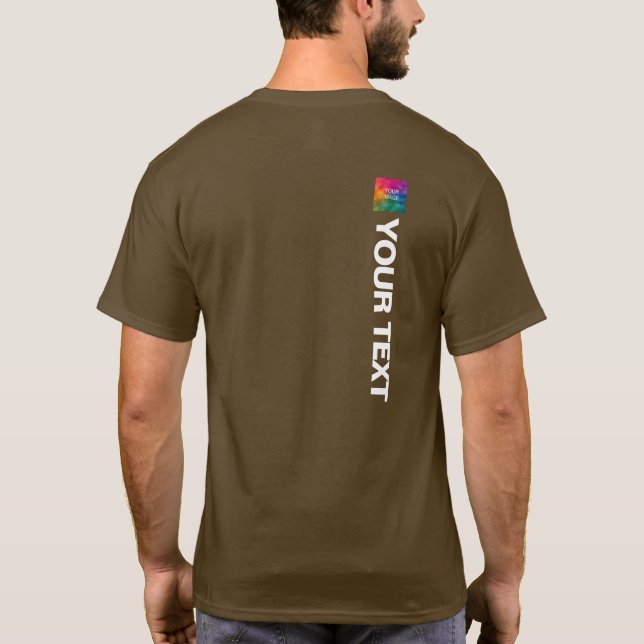 Upload Photo Or Logo Mens Modern Back Print T-Shirt (Back)