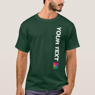 Upload Photo Or Logo Mens Modern Deep Forest Green T-Shirt
