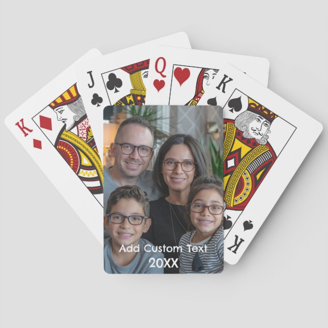 upload picture Custom Photo and Name Personalised  Playing Cards (Back)