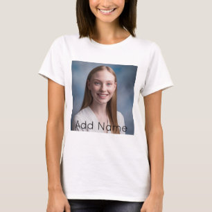 upload picture Custom Photo and Name Personalised  T-Shirt