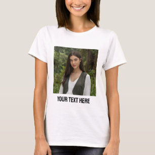 upload picture Custom Photo and text Personalised  T-Shirt
