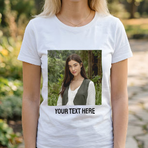 upload picture Custom Photo and text Personalised T-Shirt