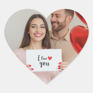 upload picture Custom Photo Happy Valentine's Day Heart Sticker
