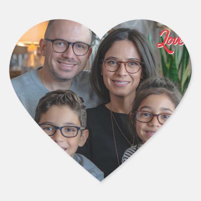 upload picture Custom Photo Happy Valentine's Day  Heart Sticker (Front)