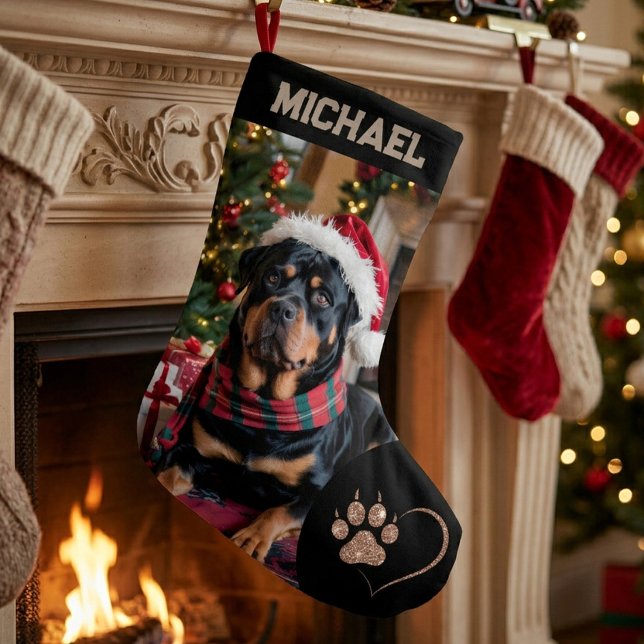 upload picture Dog Custom Photo text Personalized  Small Christmas Stocking (Creator Uploaded)