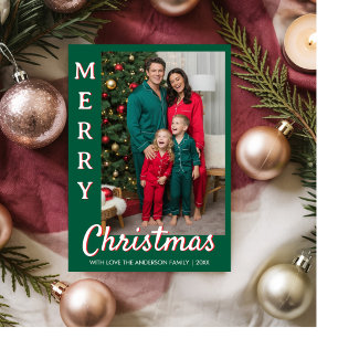 Upload Picture Personalised Photo & text Christmas Holiday Card