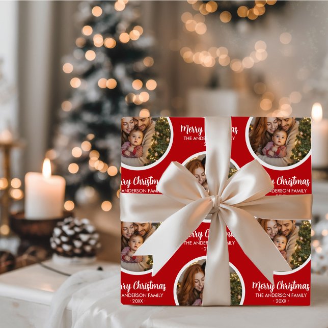 Upload Picture Personalised Photo & text Christmas Wrapping Paper (Creator Uploaded)