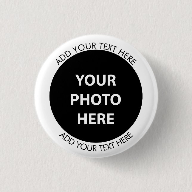 Upload Picture Photo & Add Text – Customise 3 Cm Round Badge (Front)