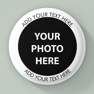 Upload Picture Photo & Add Text – Customise 3 Cm Round Badge