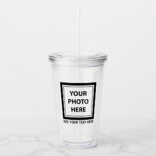 Upload Picture Photo & Add Text – Customise Acrylic Tumbler