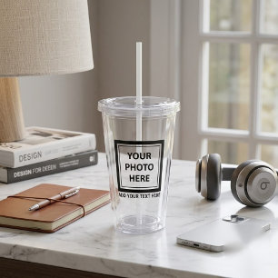 Upload Picture Photo & Add Text – Customise Acrylic Tumbler