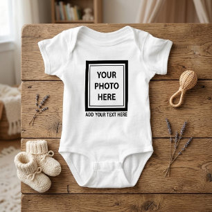 Upload Picture Photo & Add Text – Customise Baby Bodysuit