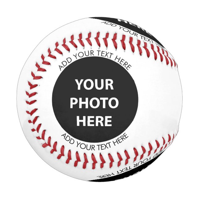 Upload Picture Photo & Add Text – Customise Baseball (Front Left)