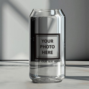 Upload Picture Photo & Add Text – Customise Can Glass