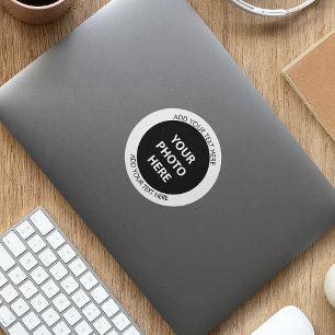Upload Picture Photo & Add Text – Customise Classic Round Sticker