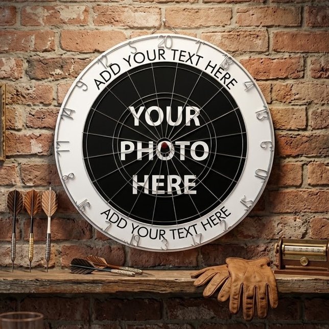 Upload Picture Photo & Add Text – Customise Dartboard (Creator Uploaded)