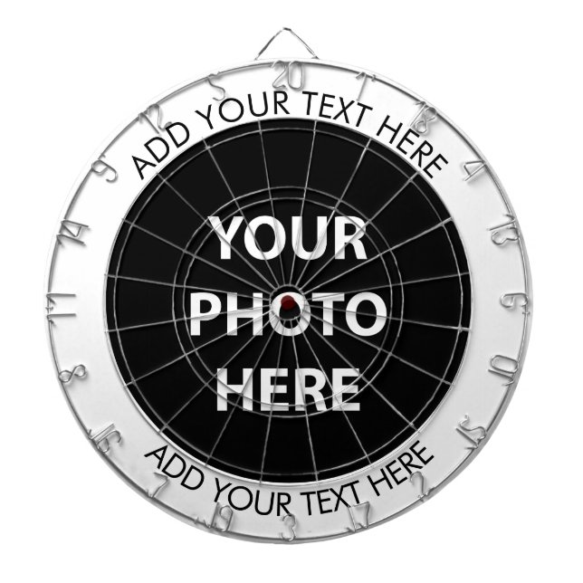 Upload Picture Photo & Add Text – Customise Dartboard (Front)