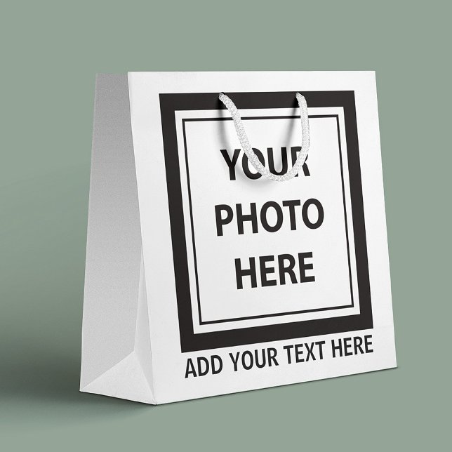 Upload Picture Photo & Add Text – Customise Large Gift Bag (Creator Uploaded)