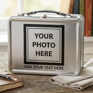 Upload Picture Photo & Add Text – Customise Metal Lunch Box