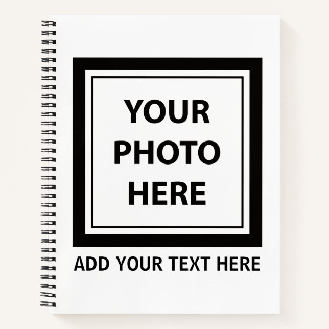 Upload Picture Photo & Add Text – Customise Notebook (Front)