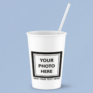 Upload Picture Photo & Add Text – Customise Paper Cups